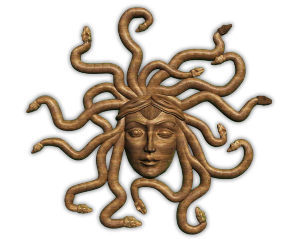 Medusa Gorgon din lemn